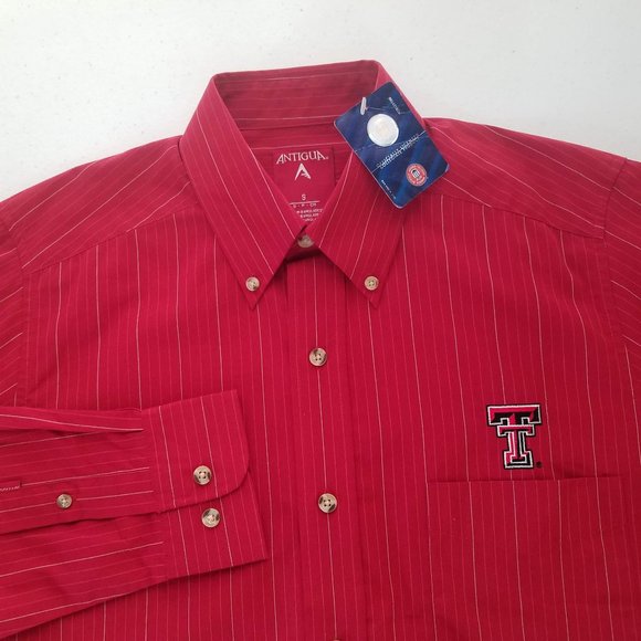 NEW Texas Tech Red Raiders Antigua Button Front Long Sleeve Shirt Mens Small - Picture 1 of 6